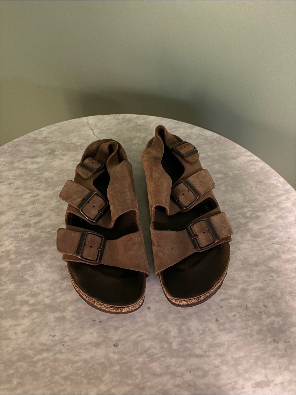 Birkenstock Brown Suede Triple-Strap Sandals